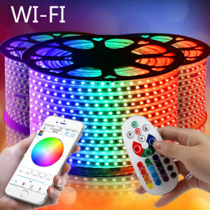 AceDeal [Support Lalamove Bulk Orders] 3-100Meters LED Strip Light Waterproof RGB Remote control SMD 5050 Tape WIFi Bluetooth Phone APP and flexible lights Outdoor room decoration Lamp For Home Stair Hallways Kitchen living room outdoor garage