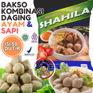 bakso daging sapi alsi dengan kombinasi daging ayam isi 50 butir dengan rasa yang nikmat dan bergizi tinggi cocok untuk masakan dan cemilan.