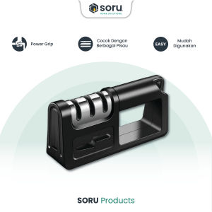 SORU - Alat Asahan Pengasah Pisau dan Gunting - Knife dan Scissors Sharpener 3 Steps