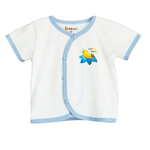Áo sơ sinh BABIBOO viền màu xinh xắn vải cotton mềm mịn BB08