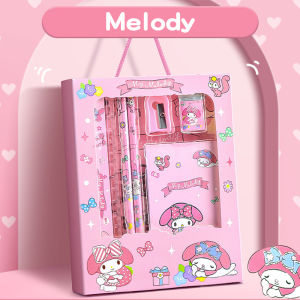Bevavar Alat Tulis Karakter Kuromi Lucu Kotak Pensil Anak Set 6 in 1 Stationery Set Anak