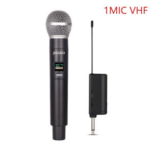 Mikrofon Nirkabel Jissdo Isi Ulang Mikrofon Genggam Penyebaran VHF Pasang Dan Mainkan Peralatan Bernyanyi Peralatan Audio Hiburan Rumah