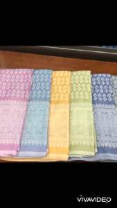 ผ้าทอลายแท้ เกรดพรีเมี่ยม 180cm x 100cm สำหรับตัดเย็บ Woven Cotton&silk Fabric S pattern ผ้าฝ้ายทอลายขอเจ้าฟ้า