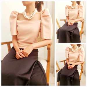 ELAINECasual  Party Plain Color Classic and Elegant  Modern Filipianiana  Square Neck Top   - XS to Large - classy and elegant - timeless top - casual or party top - classic top - super kapal ng tela - hindi kayo magsisi - our aim is to produce quality cl