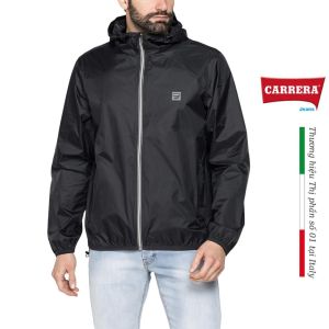 ÁO KHOÁC GIÓ NAM CÓ MŨ VÀ KHÓA KÉO MÀU ĐEN – CARRERA JEANS - NHẬP KHẨU CHÍNH HÃNG TỪ Ý 407A1418X