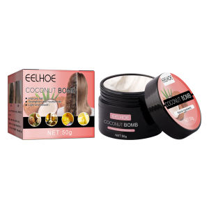 Eelhoe Coconut Nourishing Hair Mask Moisturize Repairs Dry Weak Damaged Hair Restore Soft Hair Care Cream Keratin Silk Hair Scalp Care Lengthen Hair Mask Nourish Hair Essential Oil Magical Hair Treatment Mask（50g）