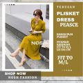 Long Dress Korea Ploi plisket lengan panjang wanita / Terusan Dres Kekinian Peacce - NOSH. 