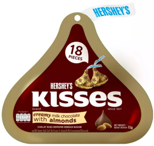 Hershey's Kisses Creamy MIlk Chocolate with Almonds 82g | Lazada