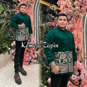 Couple baju kurung  Kemeja Zapin Melayu kemeja pria malaysia batik melayu terbaru