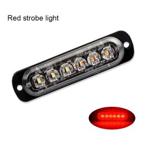 1x Universal Car Truck LED Flash Light Strobe 12V 24V 6LED Bar Light Side Light Vehicle Emergency Warning Lamp
