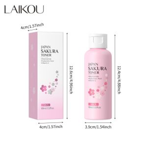 LAIKOU Japan Sakura Skin Care Brightening Toner 100ml - Vitamin C Niacinamide Hyaluronic Acid for Radiant Moisturized Spotless Skin