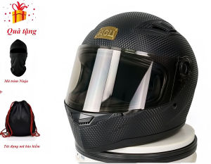 Mũ bảo hiểm AGU fullface vân các bon - TẶNG MŨ TRÙM NINJA