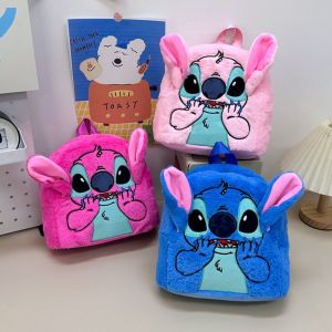 TSEVD Large Capacity Stitch Plush Backpack High Quality Adjustable Anime Shoulder Bag Plush Schoolbag Plush Toy Stitch Plush Doll Schoolbag BoysGirls