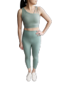 Wander Leo Lylia Yoga Bra in Green. 