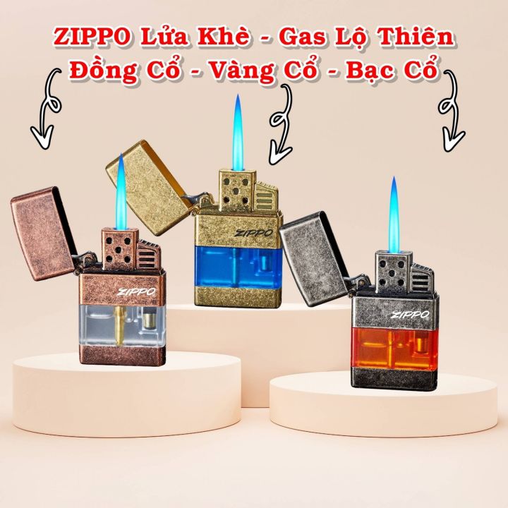 bật lửa khè zippo lộ thiên 3 màu - xài gas | Lazada.vn