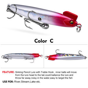 PROBEROS 1pcs Fishing Lure 15g 18g Lifelike 3D Eyes Sinking Pencil Lures Casting Hard Bait Bass Toman Sneakhead Fishing Accessories