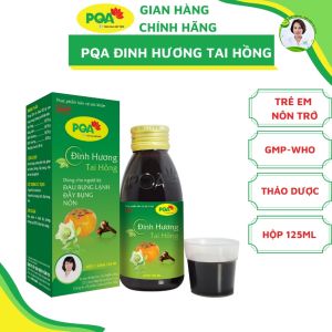 Siro Đinh Hương Tai Hồng PQA Giúp Ấm Dạ Giáng Khí Dùng Cho Trẻ Nhỏ Và Người Già Nôn Trớ Nấc Nghẹn Buồn Nôn Chai 125ml