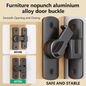 Bathroom nopunch door buckle aluminum alloy door lock buckle sliding door nopunch furniture plugs