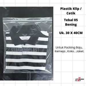Plastik Klip Baju / Sepatu / Jaket / Gamis / Mainan / puzzle / sprei / aksesoris / Serbaguna Ziplock Ukuran Besar 30x40 SATUAN Per Pcs