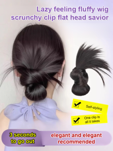 Messy Bun Fake Hair Piece for Women Clip-in Updo Enhancer Natural Looking Volume for Back of Head Soft Breathable Fibers 3 Color Options Easy to Style
