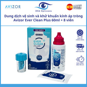 Dung dịch vệ sinh và khử khuẩn kính áp tròng Avizor Ever Clean Plus 60ml + 8 viên