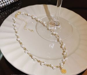 good 999 jewelry 18K GOLD Pearl Hang Tag Short Summer Fashion Star Design Temperament Versatile Necklace N7088
