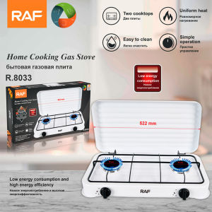 Portable Dual Burner Outdoor Gas Stove 2 Burners Gas Stove Desktop Gas Stove with Cover Stainless Steel Gas Stove Energy Saving High Efficiency for Various Pots Suitable for Family Camping Picnics