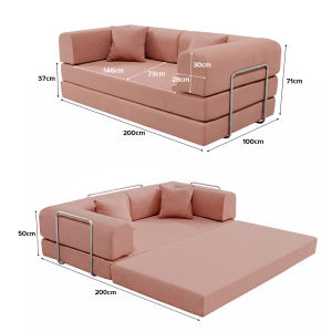 NEST Laraine Sofa Bed Foldable Sofa Sitting Sleeping Single And Double Sofa