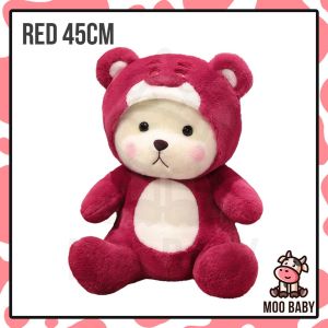 ⭐Moo Baby Teddy Bear Doll Strawberry Bear Plush Toy Cute Plushie Soft Stuffed Toy Patung Comel Taddy Bear Tedy Bear 玩偶公仔