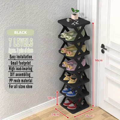 Multi-tier Shoe Rack Stackable Ganizer Stand Vertical Narrow Stackable Organizer with Removable Partition