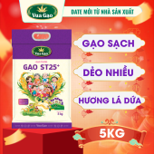 Gạo ST25+ Vua Gạo Túi 5kg - Chính Hãng Gạo Thơm Ngon Dẻo Nhiều