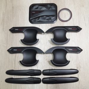 Paket Variasi Outer Pintu Handle Tank Cover Mobil Toyota Calya 2016 - 2024 Hitam Isoka