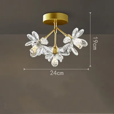CIMI Nordic Light Luxury Crystal LED Ceiling Light Corridor Aisle Lamp Modern Simple Aesthetic Design Flower Light Balcony Entrance Chandelier
