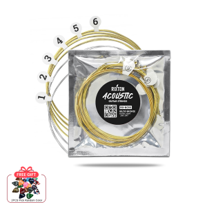 RIXTON Guitar Acoustic Strings - 6Pcs/1Set Musical Instrument Accessories Bronze +Free 2pcs Guitar Picks