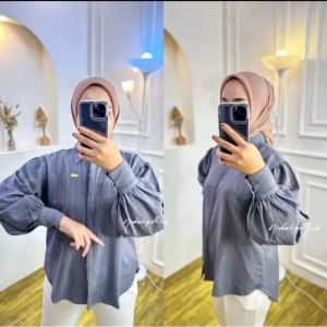 Livia Blouse - Blouse Wanita Polos - Blouse Lady Crush - Outher Premium Wanita - Livia Lady Crush  - Bahan Tebal Adem