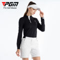 PGM เสื้อเชิ้ตแขนยาวกอล์ฟผู้หญิงมีซิปปกเสื้อผ้ากีฬากอล์ฟฤดูใบไม้ร่วงฤดูหนาว YF642โพลีเอสเตอร์. 