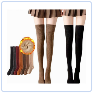 【COZYCASA】Autumn And Winter Thickened Over-the-knee Socks/Fleece-lined Warm Socks For Women/Non-Slip Stockings