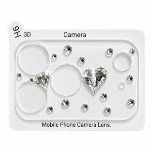 IFFINE Trái tim 3D đính cương Miếng dán bảo vệ camera bằng kính. HD rõ nét Bao phủ toàn bộ Phim bảo vệ ống kính Sang trọng Chống sốc Nắp bảo vệ ống kính máy ảnh. Cho iPhone 18 Pro Max iPhone 18 Pro