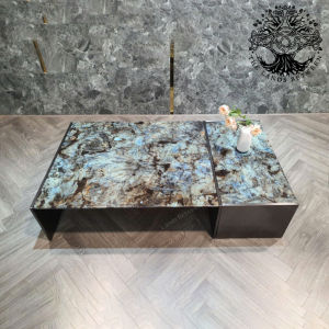 Bàn trà sofa bàn phòng khách bàn đôi cafe nhập khẩu cao cấp mặt đá cẩm thạch 1m4 chân Inox 304