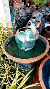 D179 ชุดอ่างน้ำช้าง อ่างน้ำพุ น้ำพุ 👉ช้างพ่นน้ำ ช้างอาบน้ำ 💥แถมปั๊มน้ำฟรี💥เป็นน้ำตก น้ำล้น น้ำพุ น้ำผุด Fountain Waterfall Overflow Flowing water Stream Basin