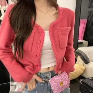 Short Sweater Cardigan Knit Jacket Womens New Small Premium Long Sleeve Top