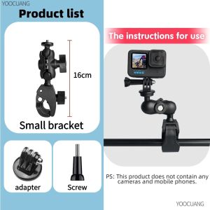 20240122 Metal Motorcycle Bicycle Camera Holder Handlebar Mount Bike Bracket for GoPro Hero 13 12 11 10 9 8 Phone DJI OSMO Action3 Insta360 X5 X3/X4