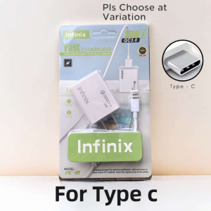 Infinix SpeedPro 6A Adapter – 18W Fast Charger with Micro USB & Type-C