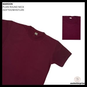 ADULT Plain Round Neck Shirt Softex Whistler Red Maroon Orange Sunkist Muroise Magenta