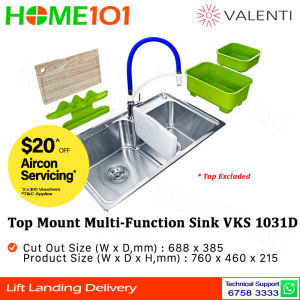 Valenti Top Mount Multi-Function Sink VKS 1031D