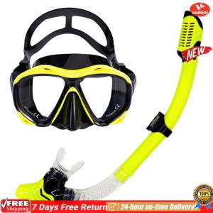 [VOF] Dry Snorkel Set Wide View Anti-Fog Scuba Diving Mask Snorkel Mask Set Swim Dive Mask for Snorkeling Scuba Diving