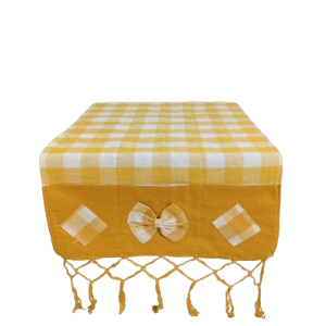 Taplak Alas Kulkas Motif Kotak-kotak Warna Kuning