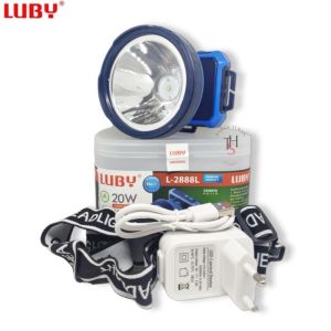COD~Luby Senter Kepala LED Super Terang Lithium L 2888 20Watt With Dimmer Switch Super LED Rechargeable