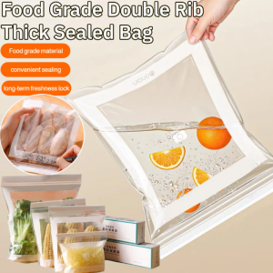 For Home Food Grade Double Rib Thick Sealed Bag Refrigerator Freezer Sealed Bag Durable Leakproof