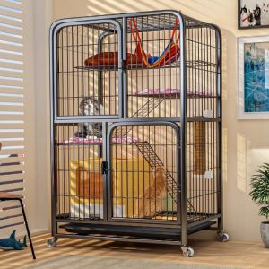 Cat Cage Cat Villa Indoor With Toilet Large Space Cat House